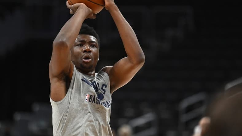Mar 27, 2022; Washington, District of Columbia, USA; Washington Wizards center Thomas Bryant (13) warms up before the game against the Golden State Warriors at Capital One Arena. Mandatory Credit: Brad Mills-USA TODAY Sports