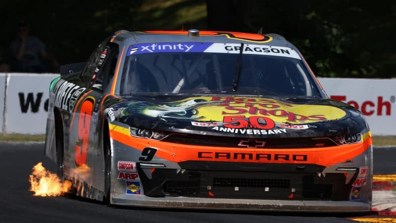 Jul 2, 2022; Elkhart Lake, Wisconsin, USA; Xfinity Series driver Noah Gragson (9) during the Henry 180 at Road America. Mandatory Credit: Mike Dinovo-USA TODAY Sports