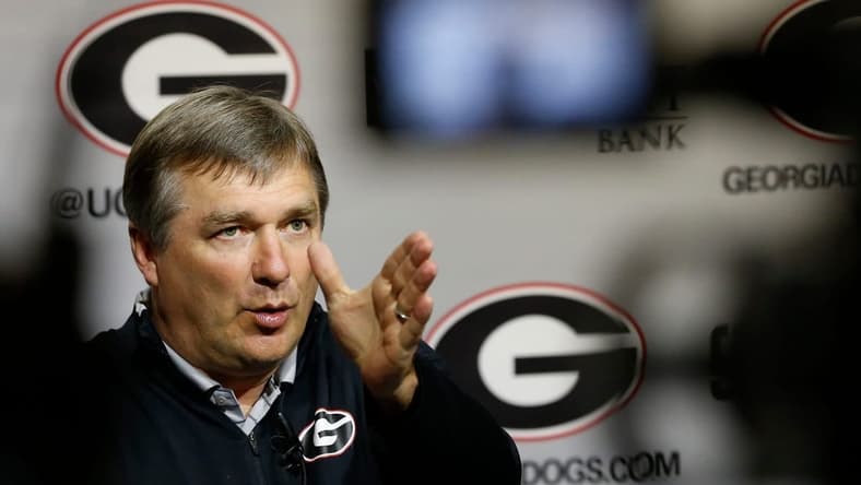 Georgia coach Kirby Smart speaks with the media on the first day of spring practice in Athens, Ga., on Tuesday, March 15, 2022.

News Joshua L Jones