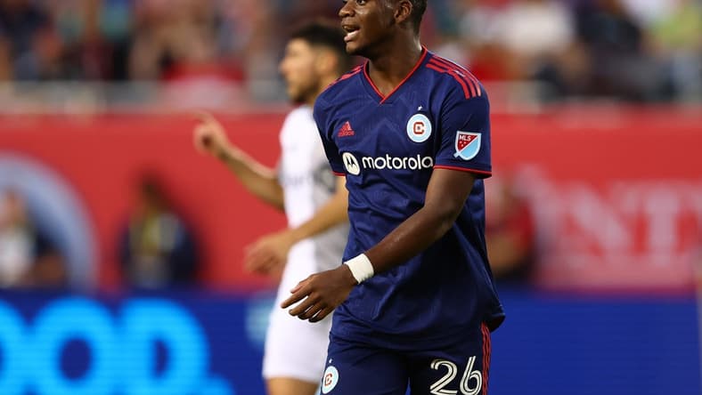 Jul 13, 2022; Chicago, Illinois, USA; Chicago Fire forward Jhon Duran (26) during the second half at Soldier Field. Mandatory Credit: Mike Dinovo-USA TODAY Sports