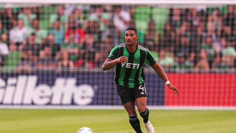 Austin FC defender Ruben Gabrielsen (4) looks for an open teammate for a pass during the match against the New York Red Bulls at Q2 Stadium in Austin, Texas on July 24, 2022.
Aem Austin Fc Vs Ny Red Bulls 21