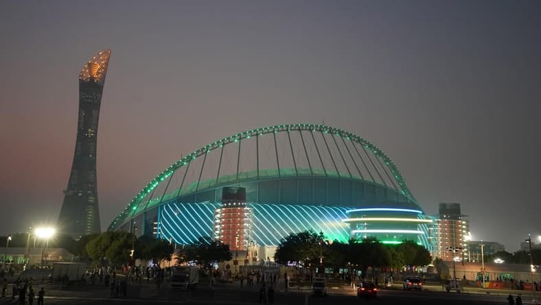 Oct 4, 2019; Doha; Qatar; General overall view of Khalifa International Stadium and Aspire Tower during the IAAF World Athletics Championships. The stadium will serve as a venue for the 2022 FIFA World Cup. Mandatory Credit: Kirby Lee-USA TODAY Sports
