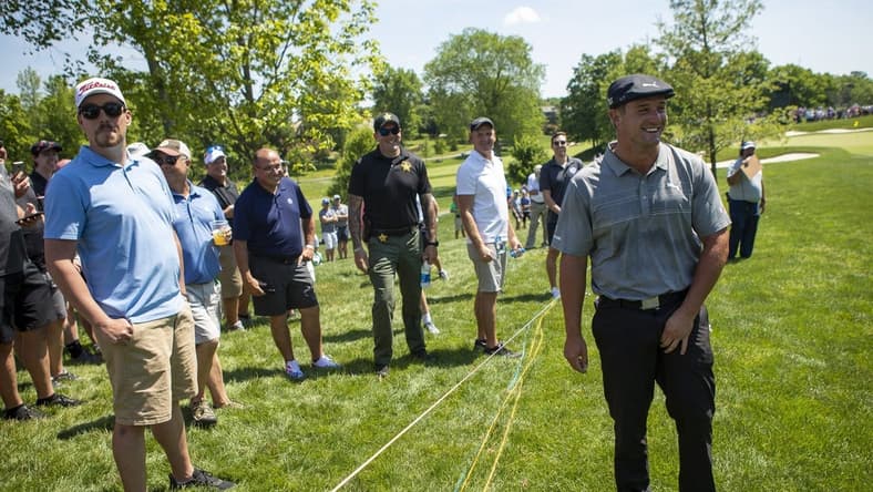Bryson DeChambeau jokes with a fan at the Memorial but overall he wasn't happy with the taunting from fans of Brooks Koepka.

The Memorial Tournament Pga Golf