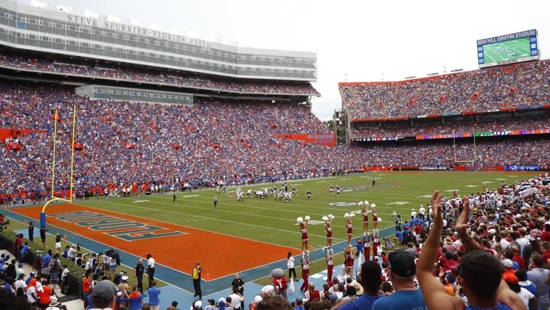 Sep 18, 2021; Gainesville, Florida, USA; A general view of Steve Spurrier- Florida Field during the second half against the Alabama Crimson Tide at Ben Hill Griffin Stadium. Mandatory Credit: Kim Klement-USA TODAY Sports