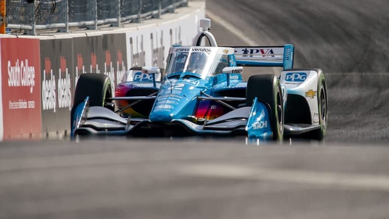 Team Penske driver Josef Newgarden (2) of the United States drives during qualifying for the Music City Grand Prix in Nashville, Tenn., Saturday, Aug. 6, 2022.

Nashgrandprix D2 080622 An 022
