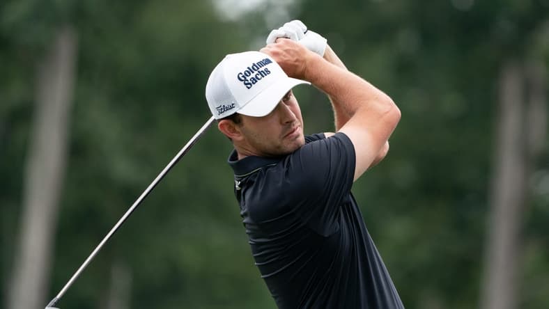 Aug 21, 2022; Wilmington, Delaware, USA; Patrick Cantlay plays his shot from the third tee during the final round of the BMW Championship golf tournament. Mandatory Credit: Bill Streicher-USA TODAY Sports