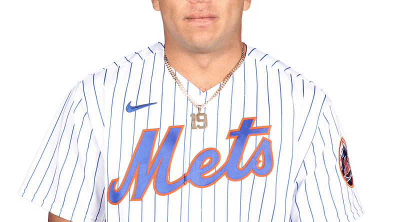 Mar 1, 2021; Port St. Lucie, FL, USA; New York Mets Francisco Alvarez #95 poses during media day at Clover Park. Mandatory Credit: MLB photos via USA TODAY Sports