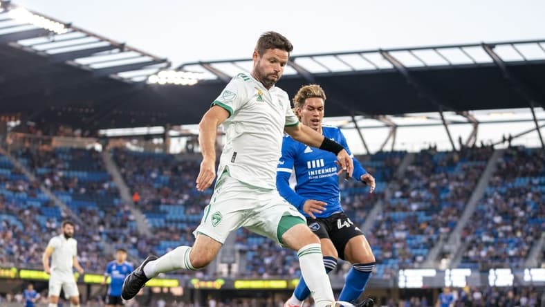 September 4, 2021; San Jose, California, USA; Colorado Rapids defender Drew Moor (3) kicks the ball against San Jose Earthquakes forward Cade Cowell (44) during the first half at Avaya Stadium. Mandatory Credit: Kyle Terada-USA TODAY Sports