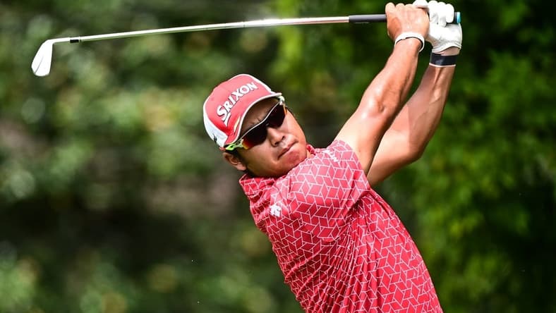 Aug 25, 2022; Atlanta, Georgia, USA; Hideki Matsuyama tees off on the 2nd hole during the first round of the TOUR Championship golf tournament. Mandatory Credit: Adam Hagy-USA TODAY Sports