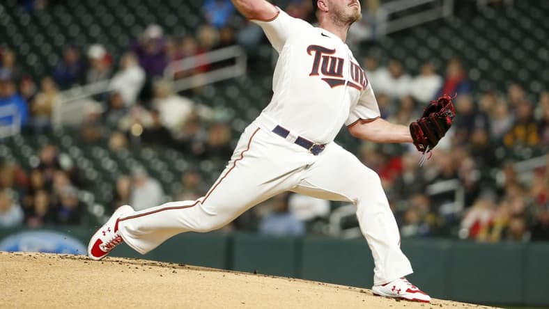 Sep 9, 2022; Minneapolis, Minnesota, USA; Minnesota Twins starting pitcher Dylan Bundy (37) pitches against the Cleveland Guardians at Target Field. Mandatory Credit: Bruce Kluckhohn-USA TODAY Sports