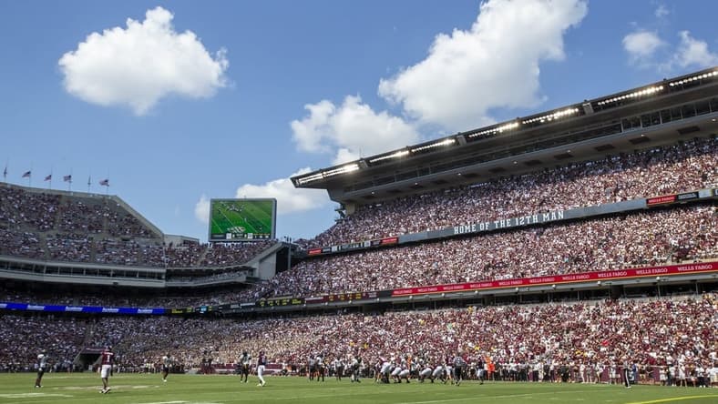 Sep 10, 2022; College Station, Texas, USA; General action between the Appalachian State Mountaineers and Texas A&M Aggies in the first quarter at Kyle Field. Appalachian State Mountaineers won 17 to 14. Mandatory Credit: Thomas Shea-USA TODAY Sports