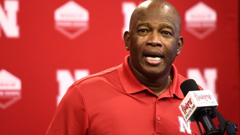 Sep 13, 2022; Lincoln, Nebraska, US; Nebraska Cornhuskers interim head coach Mickey Joseph speaks to the media during a press conference at Memorial Stadium. Mandatory Credit: Kayla Wolf-USA TODAY Sports