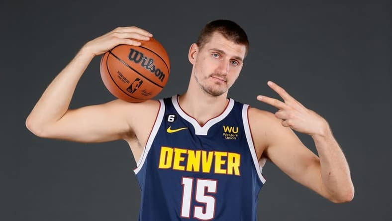 Sep 26, 2022; Denver, CO, USA; Denver Nuggets center Nikola Jokic (15) during media day at Ball Arena. Mandatory Credit: Isaiah J. Downing-USA TODAY Sports