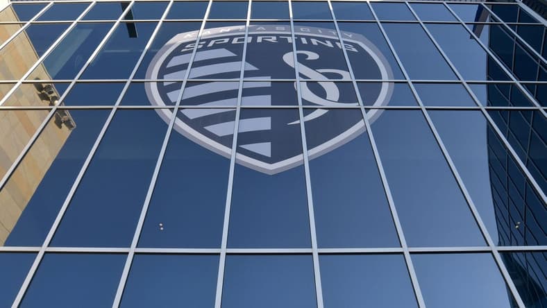 May 5, 2019; Kansas City, KS, USA; A general view of the Sporting Kansas City logo before a match against the Atlanta United at Children   s Mercy Park. Mandatory Credit: Denny Medley-USA TODAY Sports