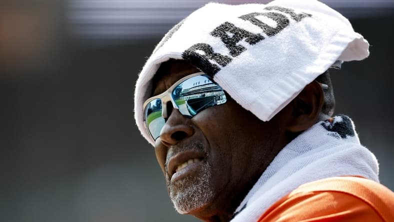 Sep 14, 2022; Detroit, Michigan, USA; Houston Astros third base coach Gary Pettis (8) in the dugout during the first inning against the Detroit Tigers at Comerica Park. Mandatory Credit: Rick Osentoski-USA TODAY Sports