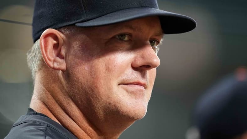 Sep 20, 2022; Baltimore, Maryland, USA; Detroit Tigers manager A.J. Hinch (14) prior to the game against the Baltimore Orioles at Oriole Park at Camden Yards. Mandatory Credit: Mitch Stringer-USA TODAY Sports