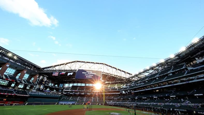 Oct 20, 2020; Arlington, Texas, USA; A general view prior to game one of the 2020 World Series between the Tampa Bay Rays and the Los Angeles Dodgers at Globe Life Field. Mandatory Credit: Kevin Jairaj-USA TODAY Sports