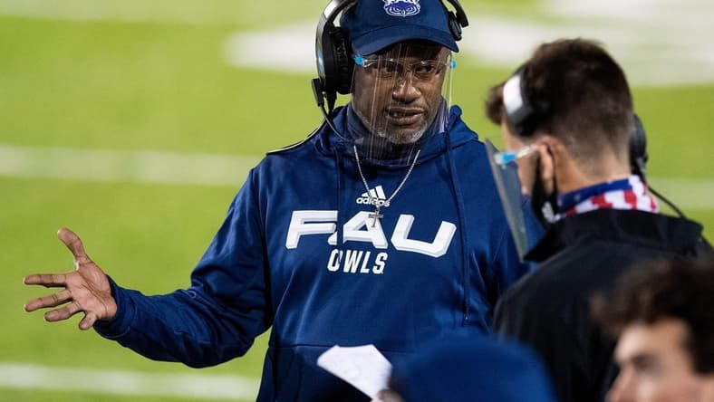 Florida Atlantic coach Willie Taggart coaches against Memphis in the Montgomery Bowl held at Cramton Bowl in Montgomery, Ala., on Wednesday December 23, 2020.
Mgm44