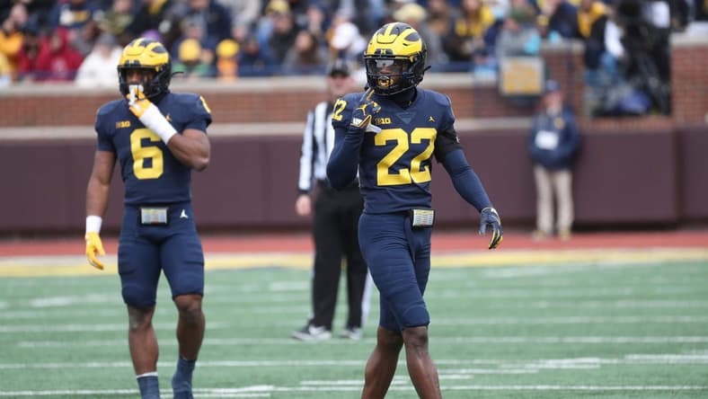 Cornerback Gemon Green (22) on the field during the Michigan spring game Saturday, April 2, 2022, at Michigan Stadium.
Mich Spring
