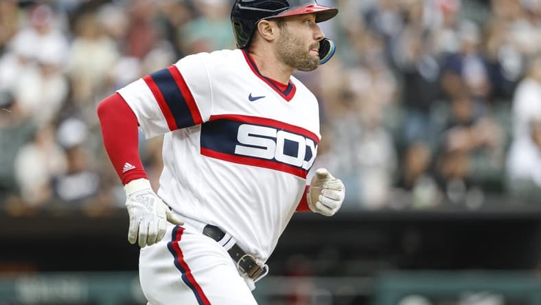 Aug 14, 2022; Chicago, Illinois, USA; Chicago White Sox left fielder AJ Pollock (18) rounds the bases after hitting a solo home run against the Detroit Tigers during the third inning at Guaranteed Rate Field. Mandatory Credit: Kamil Krzaczynski-USA TODAY Sports