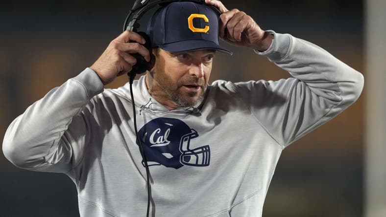 Oct 22, 2022; Berkeley, California, USA; California Golden Bears head coach Justin Wilcox during the third quarter against the Washington Huskies at FTX Field at California Memorial Stadium. Mandatory Credit: Darren Yamashita-USA TODAY Sports