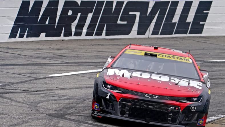 Oct 30, 2022; Martinsville, Virginia, USA; NASCAR Cup Series driver Ross Chastain (1) during the Xfinity 500 at Martinsville Speedway. Mandatory Credit: Peter Casey-USA TODAY Sports