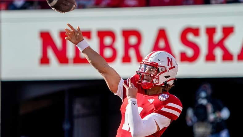 Oct 29, 2022; Lincoln, Nebraska, USA; Nebraska Cornhuskers quarterback Casey Thompson (11) passes against the Illinois Fighting Illini during the second quarter at Memorial Stadium. Mandatory Credit: Dylan Widger-USA TODAY Sports
