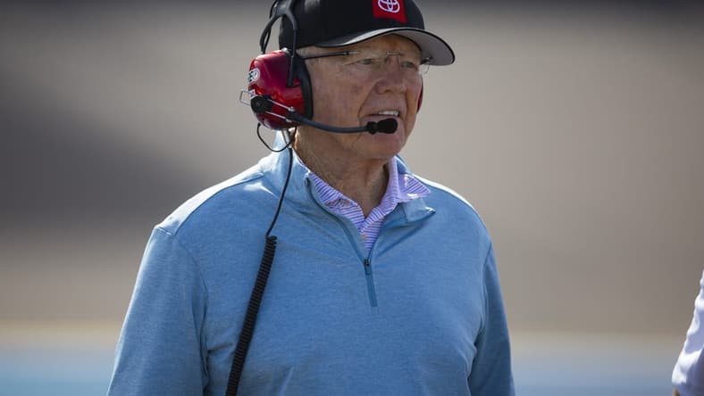 Nov 4, 2022; Avondale, Arizona, USA; NASCAR Cup Series team owner Joe Gibbs during qualifying for the NASCAR championship race at Phoenix Raceway. Mandatory Credit: Mark J. Rebilas-USA TODAY Sports