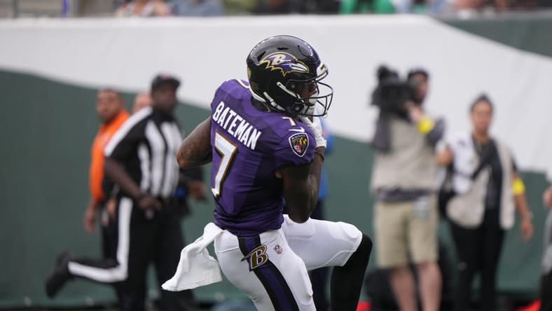 Baltimore Ravens wider receiver Rashod Bateman