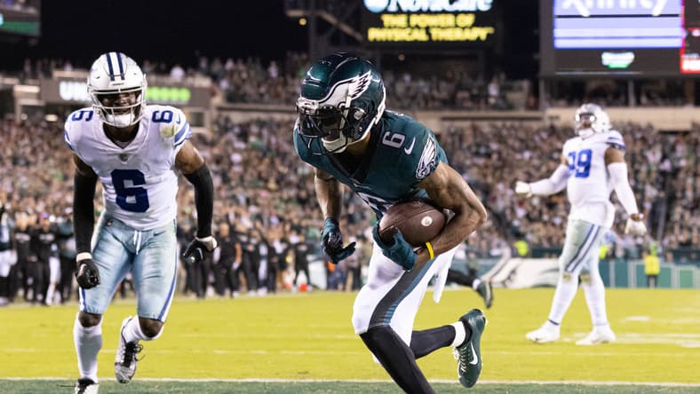 washington commanders at philadelphia eagles: devonta smith