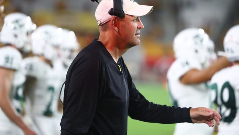 Sep 6, 2019; Tempe, AZ, USA; Sacramento State Hornets head coach Troy Taylor against the Arizona State Sun Devils at Sun Devil Stadium. Mandatory Credit: Mark J. Rebilas-USA TODAY Sports
