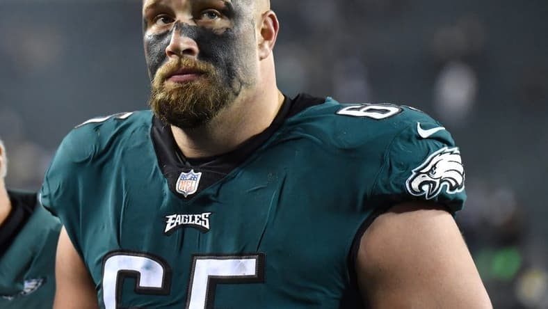 Dec 21, 2021; Philadelphia, Pennsylvania, USA; Philadelphia Eagles offensive tackle Lane Johnson (65) walks off the field after win against the Washington Football Team at Lincoln Financial Field. Mandatory Credit: Eric Hartline-USA TODAY Sports