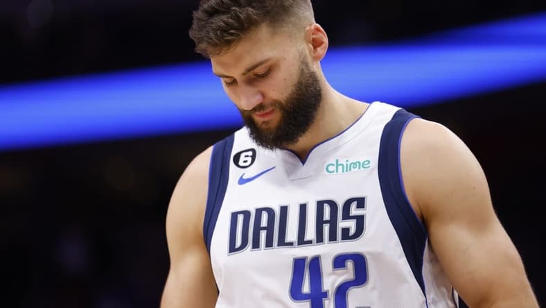 Dec 1, 2022; Detroit, Michigan, USA; Dallas Mavericks forward Maxi Kleber (42) walks off the court after the game against the Detroit Pistons at Little Caesars Arena. Mandatory Credit: Rick Osentoski-USA TODAY Sports