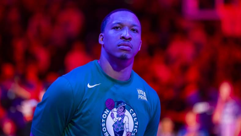 Dec 7, 2022; Phoenix, Arizona, USA; Boston Celtics forward Grant Williams (12) against the Phoenix Suns at Footprint Center. Mandatory Credit: Mark J. Rebilas-USA TODAY Sports