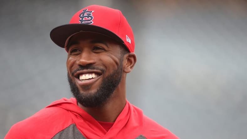 Sep 6, 2019; Pittsburgh, PA, USA; St. Louis Cardinals right fielder Dexter Fowler (25) smiles during batting practice before playing the Pittsburgh Pirates at PNC Park. Mandatory Credit: Charles LeClaire-USA TODAY Sports
