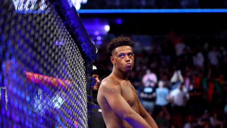 Jun 12, 2021; Glendale, Arizona, USA; Jamahal Hill during UFC 263 at Gila River Arena. Mandatory Credit: Mark J. Rebilas-USA TODAY Sports