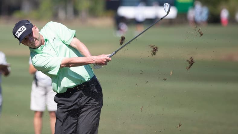 Kevin Sutherland hits the ball during the Chubb Classic's final round on Sunday, Feb. 20, 2022 at the Tibur  n Golf Club in Naples, Fla.

Ndn 20220220 Chubb Classic Final Round 0239