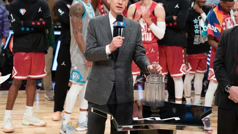 February 20, 2022; Cleveland, Ohio, USA; NBA commissioner Adam Silver after the 2022 NBA All-Star Game at Rocket Mortgage FieldHouse. Mandatory Credit: Kyle Terada-USA TODAY Sports