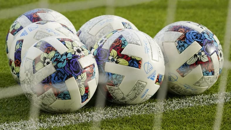 Aug 6, 2022; Austin, Texas, USA;  General view of official MLS balls on the pitch before the game as the Austin FC host the San Jose Earthquakes at Q2 Stadium. Mandatory Credit: Scott Wachter-USA TODAY Sports