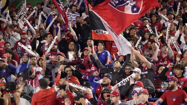 Oct 17, 2022; Frisco, Texas, US; FC Dallas fans before the game against the Minnesota United at Toyota Stadium. Mandatory Credit: Chris Jones-USA TODAY Sports
