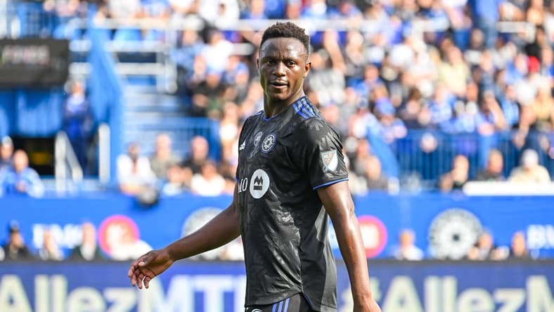 Oct 23, 2022; Montreal, Quebec, Canada; Look on CF Montreal midfielder Victor Wanyama (2) against New York City FC during the first half of the conference semifinals for the Audi 2022 MLS Cup Playoffs at Stade Saputo. Mandatory Credit: David Kirouac-USA TODAY Sports