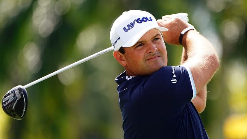 Oct 29, 2022; Miami, Florida, USA; Patrick Reed tees off the second hole during the second round of the season finale of the LIV Golf series at Trump National Doral. Mandatory Credit: John David Mercer-USA TODAY Sports