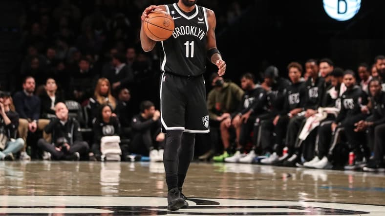Dec 4, 2022; Brooklyn, New York, USA; Brooklyn Nets guard Kyrie Irving (11) at Barclays Center. Mandatory Credit: Wendell Cruz-USA TODAY Sports