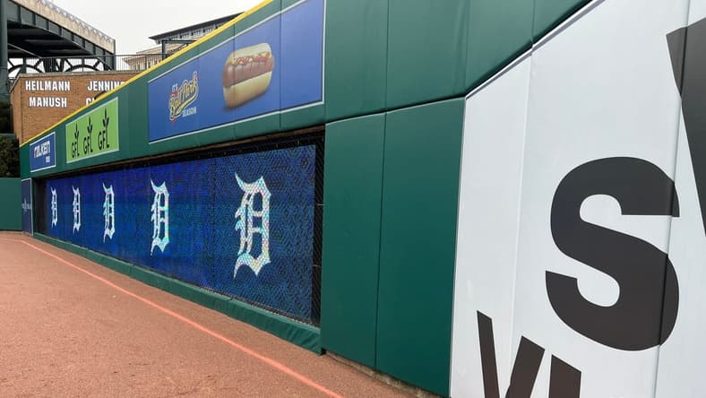 A look at the upcoming changes to right-center field wall, which will be 7 feet (instead of 13 feet) in the 2023 season, on January 11, 2023, at Comerica Park in Detroit, Michigan.
Comerica Park Right Center Field January 11 2023