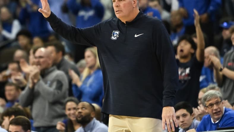 Jan 14, 2023; Omaha, Nebraska, USA; Creighton Bluejays head coach Greg McDermott signals the team during the game against the Providence Friars in the second half at CHI Health Center Omaha. Mandatory Credit: Steven Branscombe-USA TODAY Sports