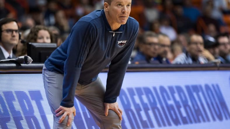 FAU head men's basketball coach Dusty May watches the game at a game against UTEP on Saturday, Jan. 21, 2023, at the Don Haskins Center in El Paso, Texas.
Utep V Fau Mbb