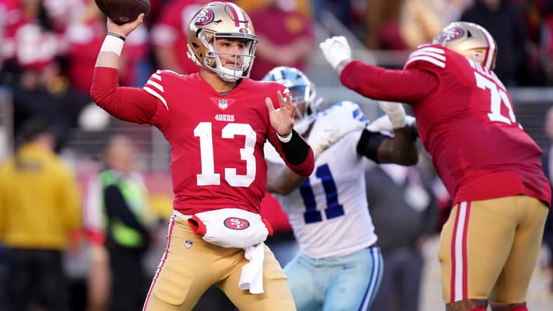brock purdy vs jalen hurts comparison: nfc championship game