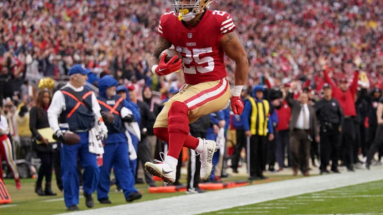 nfl championship sunday running backs: elijah mitchell