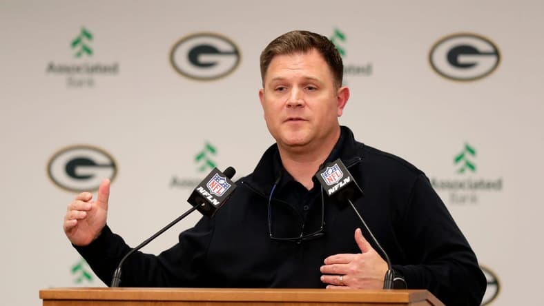 Green Bay Packers General Manager Brian Gutekunst talks to the media about the 2022 NFL Draft on April 25, 2022, at Lambeau Field in Green Bay, Wis.

Gpg Gutekunst 042522 Sk23