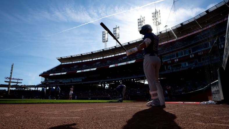 Chicago Cubs right fielder Seiya Suzuki (27) prepares to bat in the first inning of the MLB game between the Cincinnati Reds and the Chicago Cubs at Great American Ball Park in Cincinnati on Wednesday, Oct. 5, 2022.
Chicago Cubs At Cincinnati Reds 119